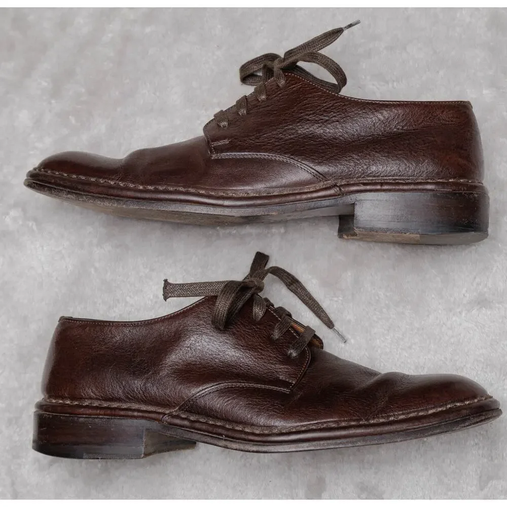 John Varvatos Dark Brown Leather Oxfords Derby Lace Up Shoes Mens 7.5